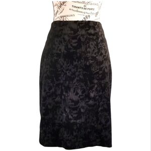 Le Château black Velvet pencil midi skirt